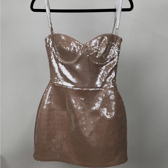 NADINE MERABI Dresses & Skirts - NADINE MERABI Leyton Champagne Dress